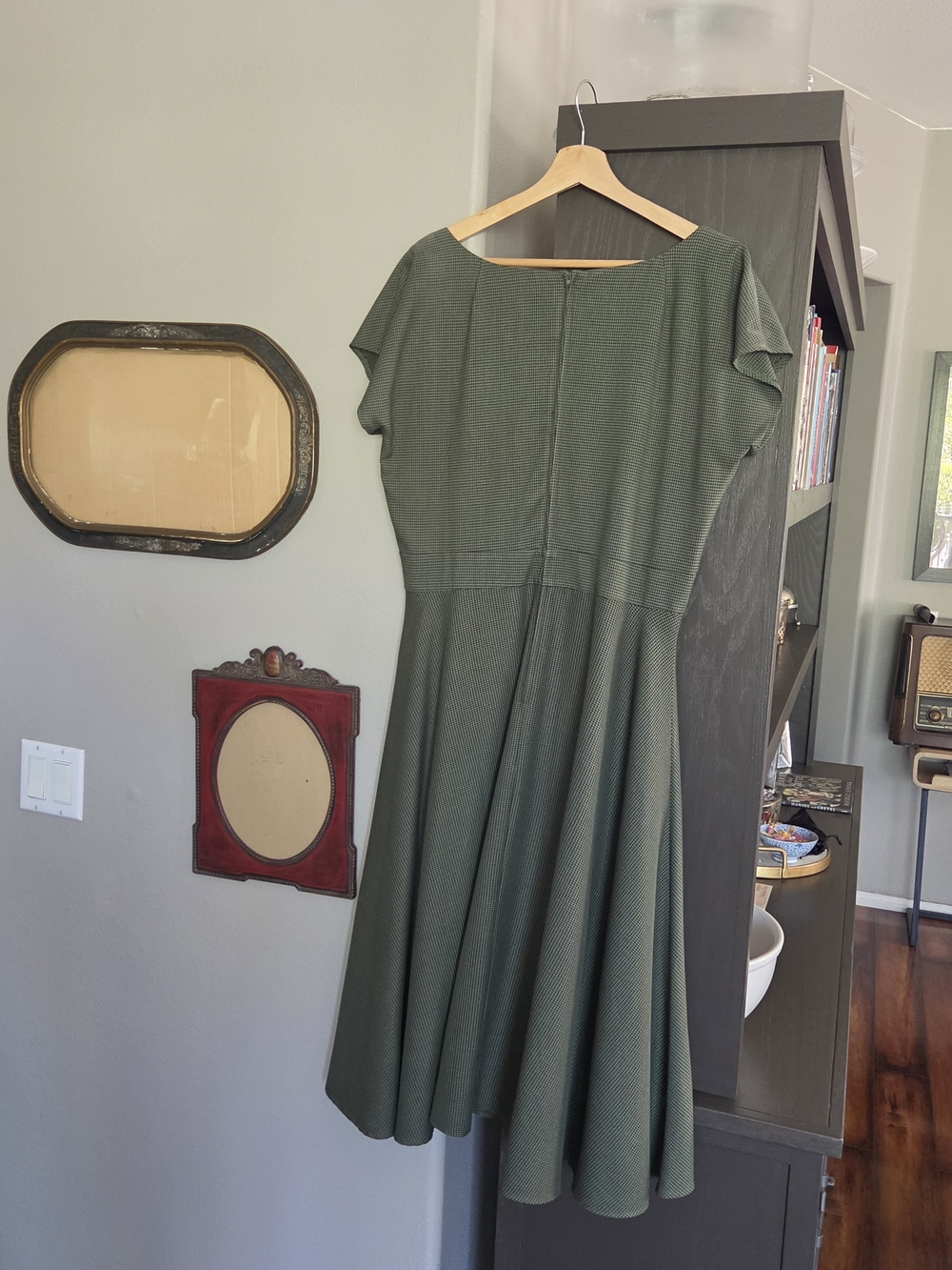 Stop Staring Olive Green Fit-and-Flare Midi Dress